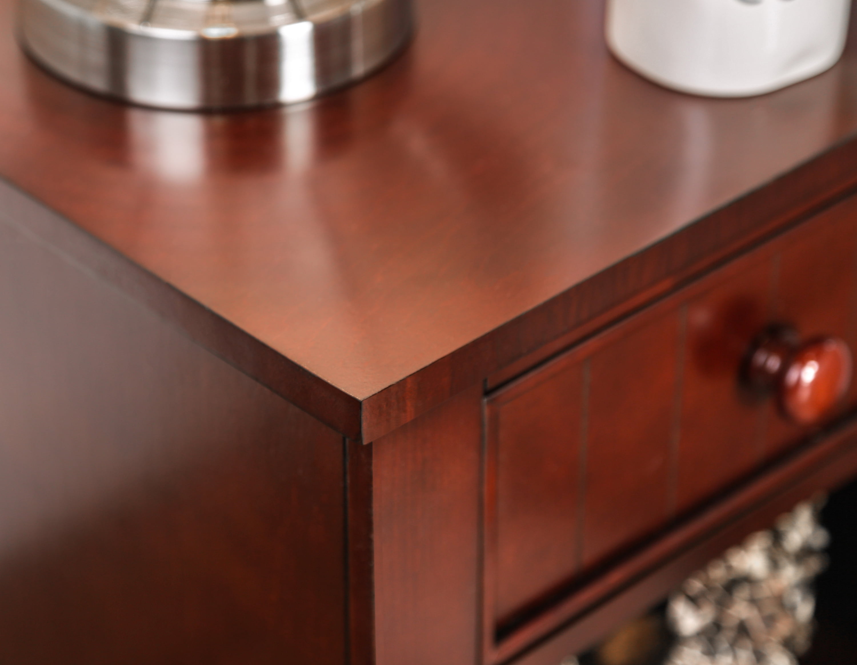 Furniture of America Geniet Nightstand with 1-Drawer, Cherry