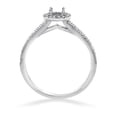thumbnail image 2 of 14K White Gold Natural Pink Topaz Split Shank Diamond Halo Engagement Ring 4mm Round, size 9.5, 2 of 3