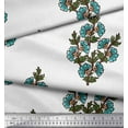 thumbnail image 3 of Soimoi Poly Georgette Fabric Leaves & Floral Block Fabric Prints by Yard 52 Inch Wide, 3 of 3