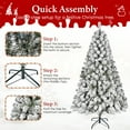 thumbnail image 4 of Fenbeli 6ft Artificial Snow Decorated Flocked Hinged Christmas Tree with Metal Stand, Indoor White, 4 of 9