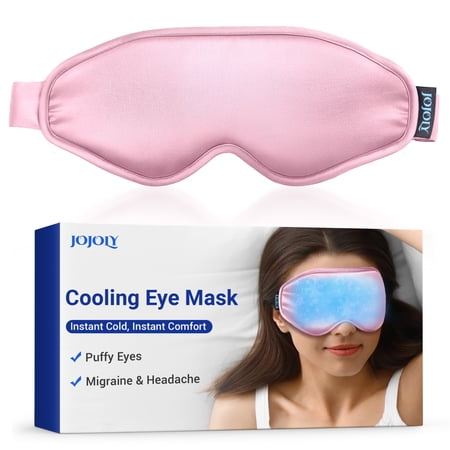 Cooling Eye Mask for Puffy Eyes Cold Compress for Migraines Headache and Puffiness Relaxation Gifts for Women Gel Sleep Mask for Dark Circles Reusable Face Ice Pack(Pink)