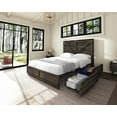 thumbnail image 2 of Papajet Queen Size Farmhouse Bed Frame with 4 Drawers & Headboard, Heavy Duty Slats, Black, 2 of 8