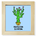thumbnail image 1 of La perfección es aburrida cactus Pantalla de escritorio de pared de fotograma cuadrado, 1 of 4