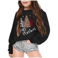 thumbnail image 2 of Boys Girls Christmas Sweatshirt Long Sleeve Crewneck Casual Merry Christmas Graphic Sweatshirts Kids Pullover Tops 3-10 Years, 2 of 6