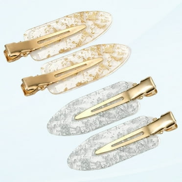 Hair Clips 4Pcs Creaseless Hair Clips 4Pcs Small Curly Hair Clip Pin Bangs Hair Clips Festival Styles Acrylic Resin Bald Hair Clips for Makeup Creaseless Hair Clips ...