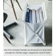 thumbnail image 3 of Yamazaki Home Folding Storage Bin, White, Steel, 8.5 gallon, 32 liters, Supports 22 pounds, Collapsible, Handles, No Assembly, 3 of 7