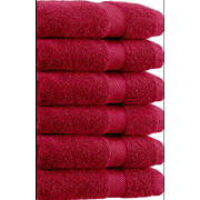 SPRINGFIELD LINEN Premium 100% Cotton Soft-Bath Towels 27"X54" SET OF 6 Pieces Burgundy Color of Bath Towel