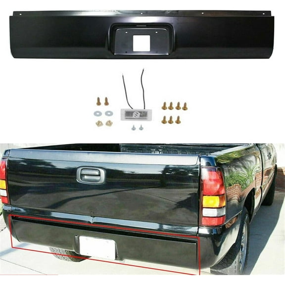 WFLNHB Steel Rear Bumper Roll Pan Replacement for Silverado Sierra 1999-2007