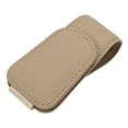 thumbnail image 3 of Clip de suspensión de gafas de ahorro de espacio de soporte de gafas de coche de cuero PU para visera de coche Beige Zulema Titular de la lente, 3 of 8