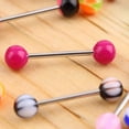 thumbnail image 4 of 50Pcs Stainless Steel Tongue Rings, 16mm Mixed Color Piercing Jewelry, Anti-Allergy, Unfading, Fashionable Body Piercing Pins, 4 of 8