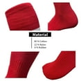 thumbnail image 6 of COUVER Unisex Cotton Bottom Cushion Striped Knee High Softball Sports Socks, Red/White/Navy, Medium, 1Pair, 6 of 8