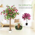 thumbnail image 5 of Yeshouse 4FT/5FT/6FT Artificial Bougainvillea Tree, Tall Potted Fake Bougainvillea Trees, Faux Tree with Wood Trunk and Pink Flowers for Outdoor Indoor, 5 of 9