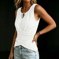 thumbnail image 6 of Omexry Cute Tops Women's Color Buttoned -Linen Sleeveless Top Ladies' Top Ladies' Tank Top, 6 of 7
