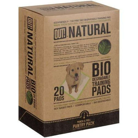Out! Natural: Bio Degradable 21.5 X 23.5 Training Pads, 20 ct