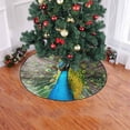 thumbnail image 2 of FMSHPON Male Peacock Feathers Xmas Christmas Tree Skirt Stand Mat for Holiday Party Decoration Indoor Outdoor 36 inches, 2 of 3
