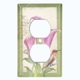 thumbnail image 2 of Metal Light Switch Plate Cover Antique Floral Hummingbird Home Sketch Green FLW099, 2 of 13