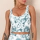 thumbnail image 3 of Sujetador deportivo para mujer Tie Dye Print Extraíble Acolchado Elástico Longline, 3 of 7