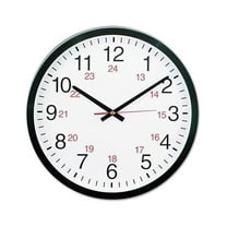 CintBllTer 10441 - 24-Hour Round Wall Clock, 12.5in, Black