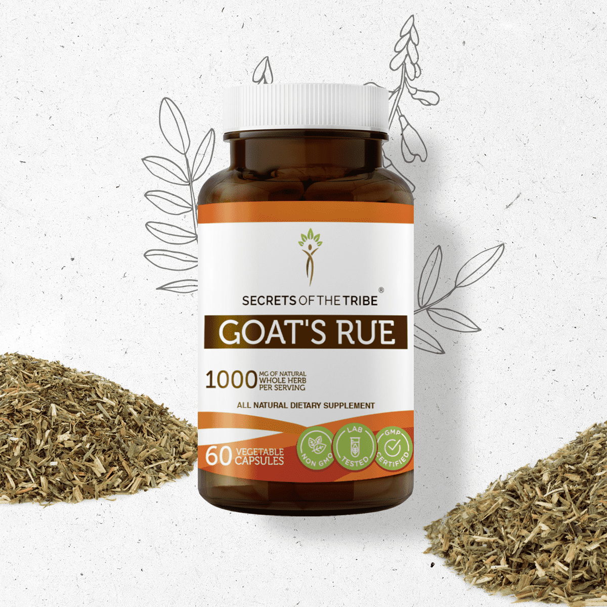 Secrets of the Tribe Goat's Rue 60 Capsules, 500 mg, Organic Goat's Rue