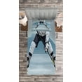 thumbnail image 3 of Ambesonne Sports Quilted Bedspread Set 2 Pcs, Stick and Puck Mountain, Twin Size, Charcoal Grey White, 3 of 3