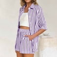 thumbnail image 3 of Bixock Maternity Pants,Womens Over The Belly Pants,Women's Maternity Clothing Two-piece Loose Striped Off Shoulder Shirt Top Shorts Set, 3 of 7