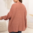 thumbnail image 6 of Lovskoo 2024 Cardigan Sweaters for Women Plus Size Open Front Long Sleeve Solid Color Thick Woolen Trendy Loose Coat Oversized Winter Outerwear Tops Pink, 6 of 6