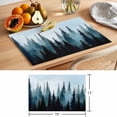 thumbnail image 6 of Forest Turquoise Placemats Set of 12 Retro Trees Silhouette Landscape Place Mats Indoor Wipeable Table Mats Washable Cloth Dining Table Placemats for Kitchen Holiday Party Home Decor 13x19 Inch, 6 of 9