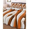 thumbnail image 3 of Quilts Twin Size, Burnt Orange White Moire Soft Comforter Bedding Set for Bed, Modern Abstract Art Lightweight Quilted Bedspread with Pillow Cover(2 Pieces) for All Season, 68x86 Inch, 3 of 6