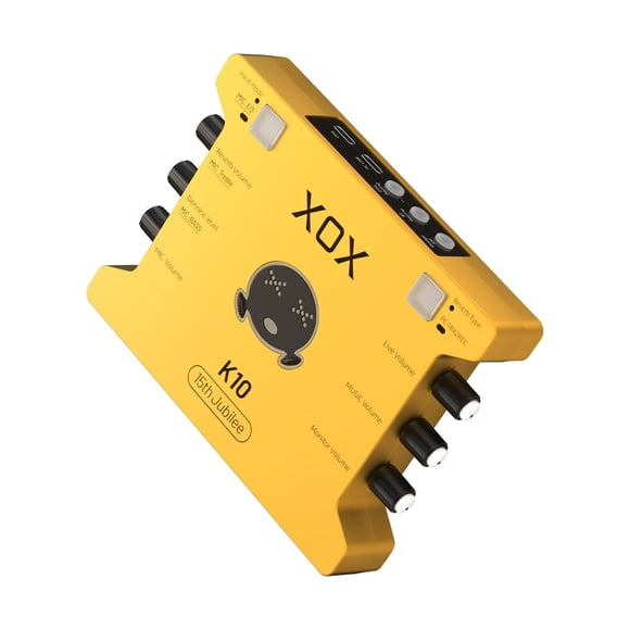 XOX K10 interface audio de Diffusion en Continu en Direct, Carte Son, Mixeur audio avec bluetooth, Sans Fil OTG et microphone 3.5/6.3 pour podcast gami