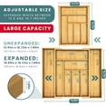 thumbnail image 5 of Sben Expandable Drawer Organizer for Utensils Holder, Adjustable Cutlery Tray, Wood Drawer Dividers Organizer for Silverware, Flatware, Knives for Kitchen (Bamboo), 5 of 9