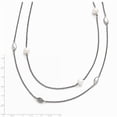thumbnail image 3 of White Stainless Steel necklace with pendant Cubic Zirconia CZ Pearl Freshwater 39 in, 3 of 3