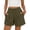 `Army Green, variant on Women's Linen Shorts Elastic Waist Casual Comfy Summer Pull on Beach Shorts with Patch Pocket Army Green,S