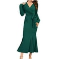 thumbnail image 2 of UPPADA Robe de Cocktail pour Femmes à Manches Longues Robe d'Invitée de Mariage Fente Latérale Robe Formelle Évasée Taille Haute Robe de Fête Robe de Bal Robe de Cocktail jusqu'à 40 % de Rabais, 2 of 8