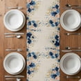 thumbnail image 4 of Table Runner 72 Inches Long for Kitchen Dining, Navy Blue Spring Floral Dresser Scarf Farmhouse, Dining Table Decorations for Wedding/Parties, Farmhouse Butterfly Rustic 13 x 72 In, 4 of 8