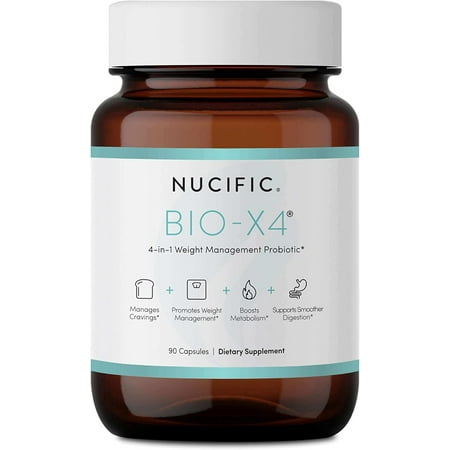 Nucific® Bio-X4 4-in-1 Weight Management Probiotic Supplement, 90 Count.