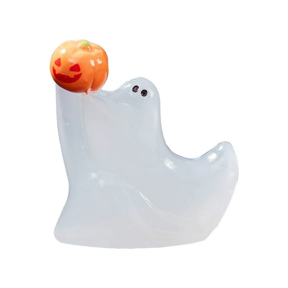 BNNG Luminous Mini Resin Ghost Cute Miniature Ghost Figurines Glow in The Dark Resin Figures Small Monster Garden Decor Micro Miniature Statue for Outdoor House Landscape Party