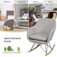thumbnail image 4 of Topbuy Modern Fabric Rocking Armchair Accent Chair Recliner for Bedroom Living Room Grey, 4 of 9