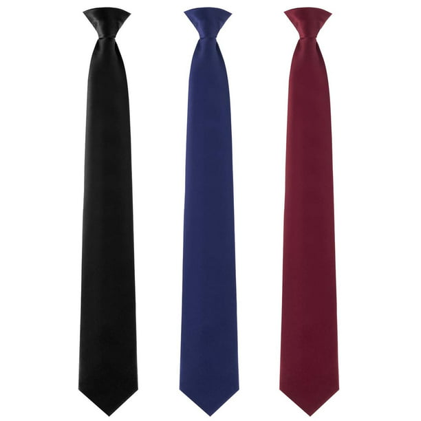 Clip on Ties for Men, Solid Color Men's Tie 3PCS - Walmart.com