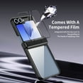 thumbnail image 4 of ELEHOLD for Samsung Galaxy Z Flip 5 Case, Slim Plating PC Transparent Hinge Protection Crystal Clear Case with Integrated Screen Protector for for Samsung Galaxy Z Flip 5,Black, 4 of 7