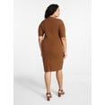 thumbnail image 3 of Terra & Sky Women’s Plus Fine Gauge Rib Knit Dress, Sizes 0X-5X, 3 of 5