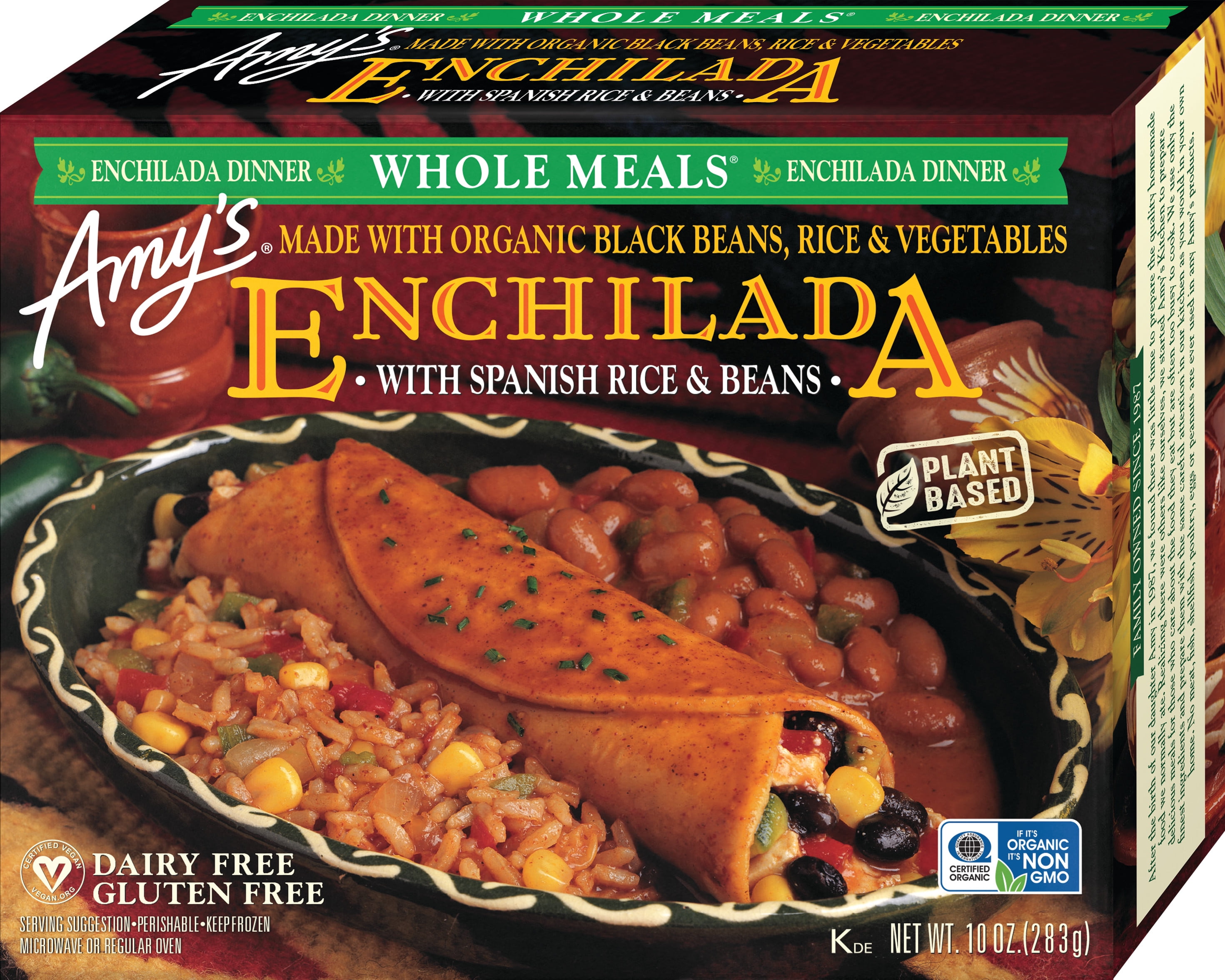 Amy's Gluten Free Enchilada with Spanish Rice & Beans, Whole Meals, 10oz Box (Frozen)