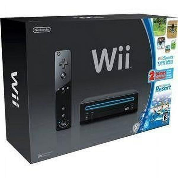 Nintendo Wii Console Black with Wii Sports and Wii Sports Resort (Used/Pre-Owned)