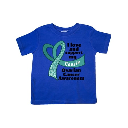 

Inktastic I Love and Support my Cousin with Teal Ribbon Heart Gift Toddler Boy or Toddler Girl T-Shirt