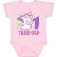 thumbnail image 3 of Inktastic 1 Year Old with Cute Unicorn Birthday Girls Baby Bodysuit, 3 of 5