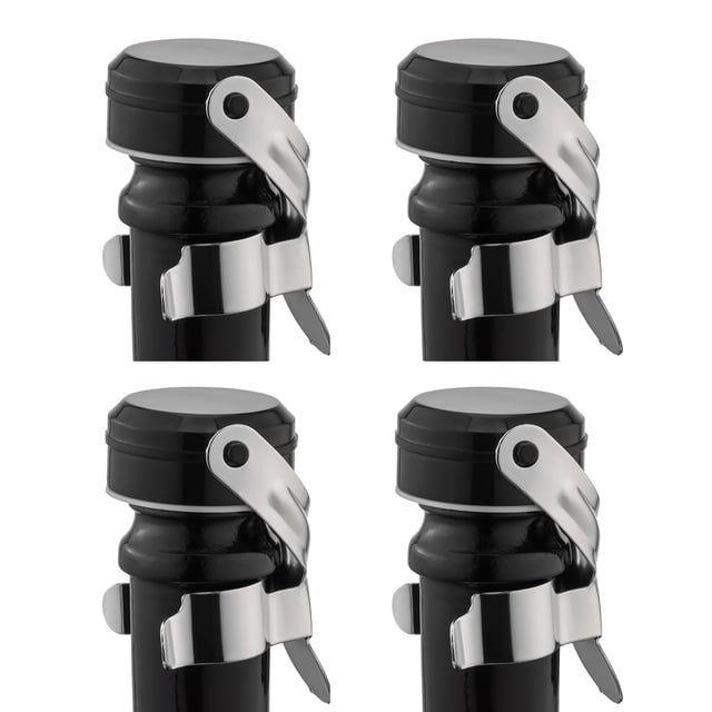 Tapones para botellas de vino WOTOR, 4 unidades, acero inoxidable, color plateado