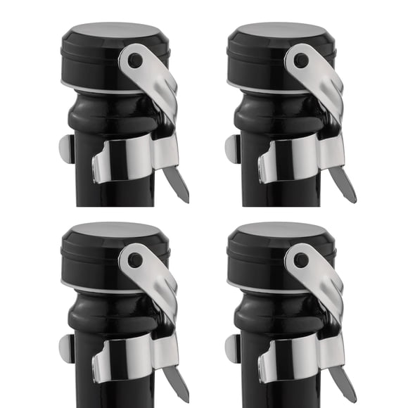 Tapones para botellas de vino WOTOR, 4 unidades, acero inoxidable, color plateado