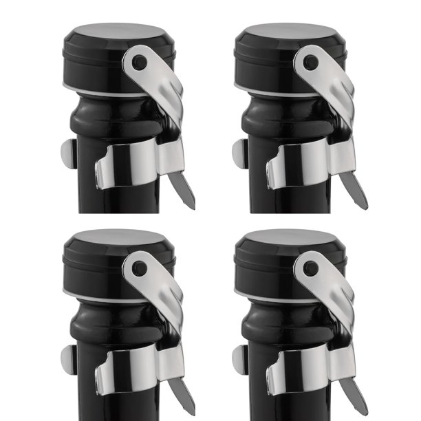 Tapones para botellas de vino WOTOR, 4 unidades, acero inoxidable, color plateado