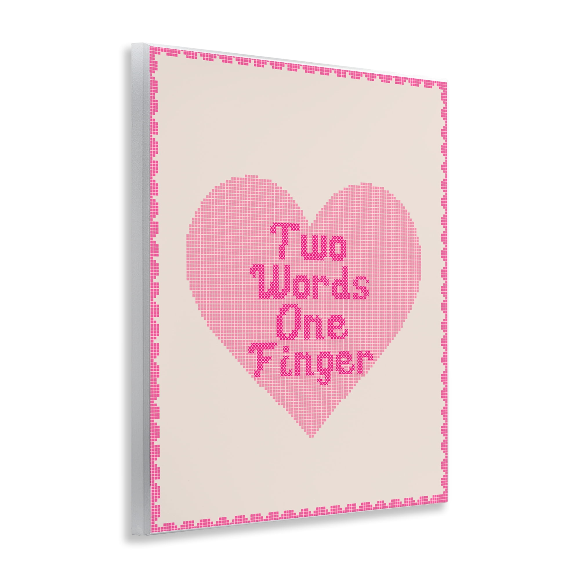 Stupell Industries Two Words One Finger Heart Wall Plaque Art, design by Lil' Rue