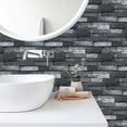 thumbnail image 4 of 6 Pcs Waterproof Tiles Stickers Wall Decals 11.8'' x 5.9'' Self Adhesive Gray Mosaic Brick Peel and Stick Backsplash for Kitchen Bathroom Decor, 4 of 8