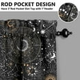 thumbnail image 5 of Mystical Kitchen Curtains Set with Lunar Sunburst Cosmic Elements Rod Pocket Astronomical Window Treatment Celestial Valance and Tiers Set, 5 of 6